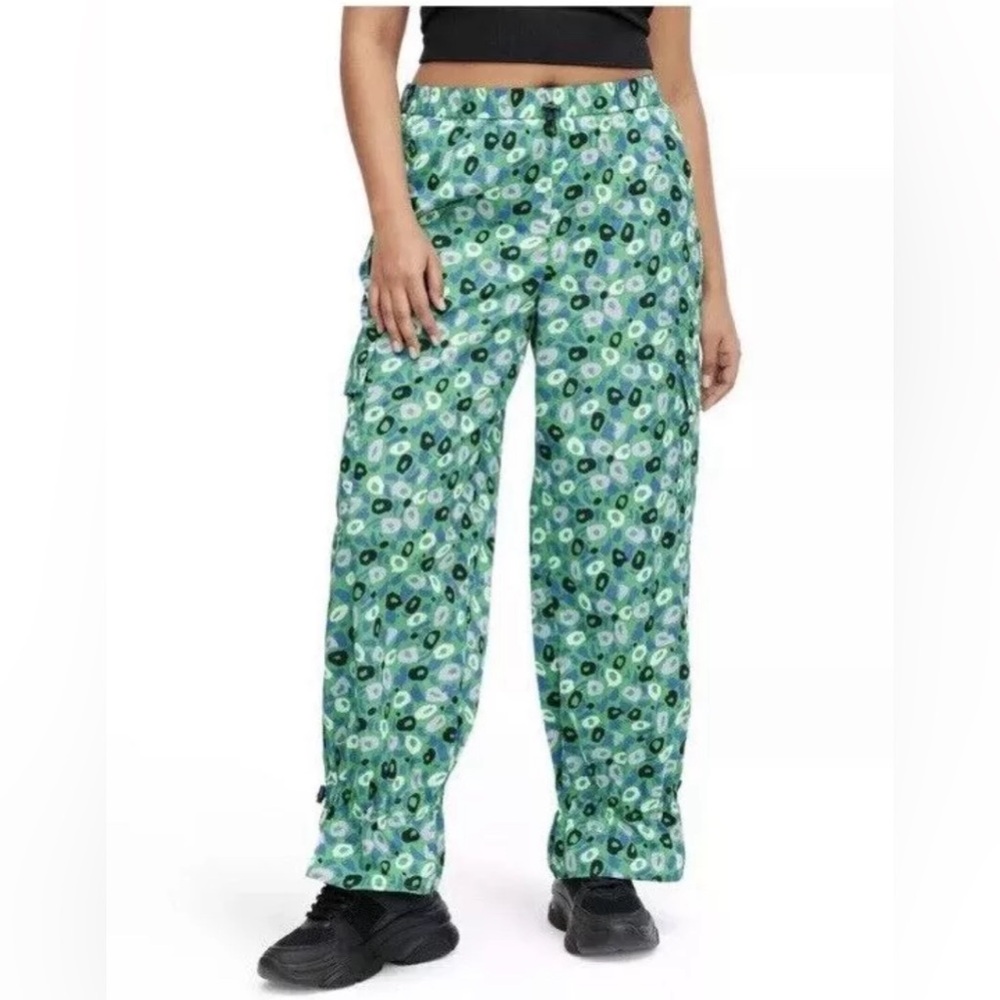 New DVF Target Large Utility Jazz Dot Green Cargo Pants Diane Von Furstenberg L